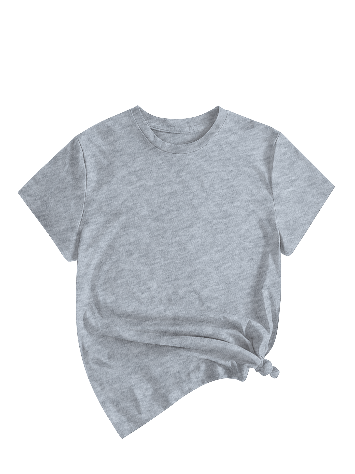 Women's Solid Round Neck Tee, Casual Short Sleeve Crew Neck T-Shirt for Summer