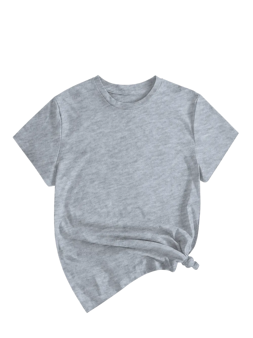 Women's Solid Round Neck Tee, Casual Short Sleeve Crew Neck T-Shirt for Summer