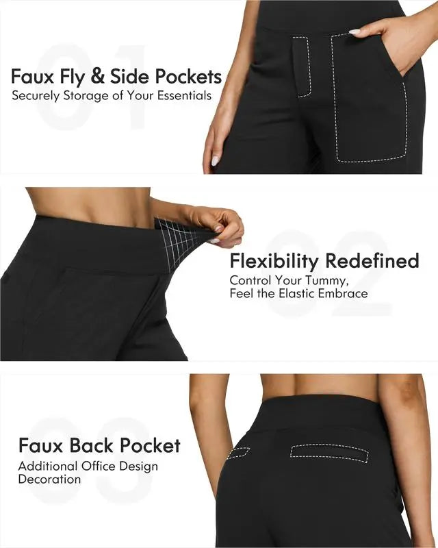 Women's 8-Piece Set Wide-Leg Pants with Pockets