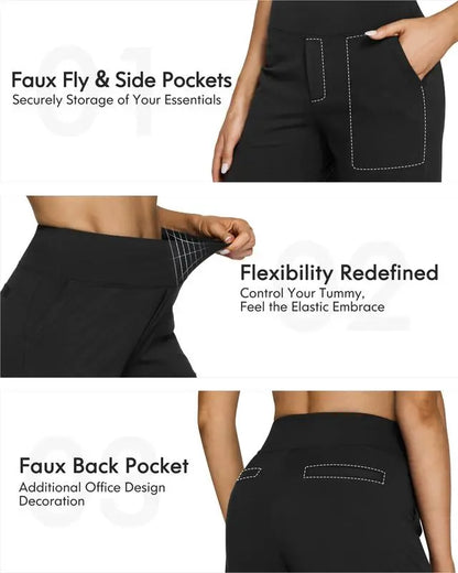 Women's 8-Piece Set Wide-Leg Pants with Pockets