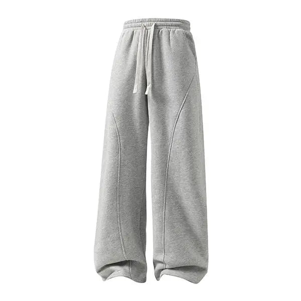 Men'S Fleece Thermal Lined Sweatpants Oversize Drawstring Waist Casual Loose Pants For Fall Winter School Season Daily Wear