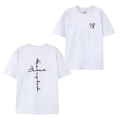Jesus Has My Back Print T Shirt