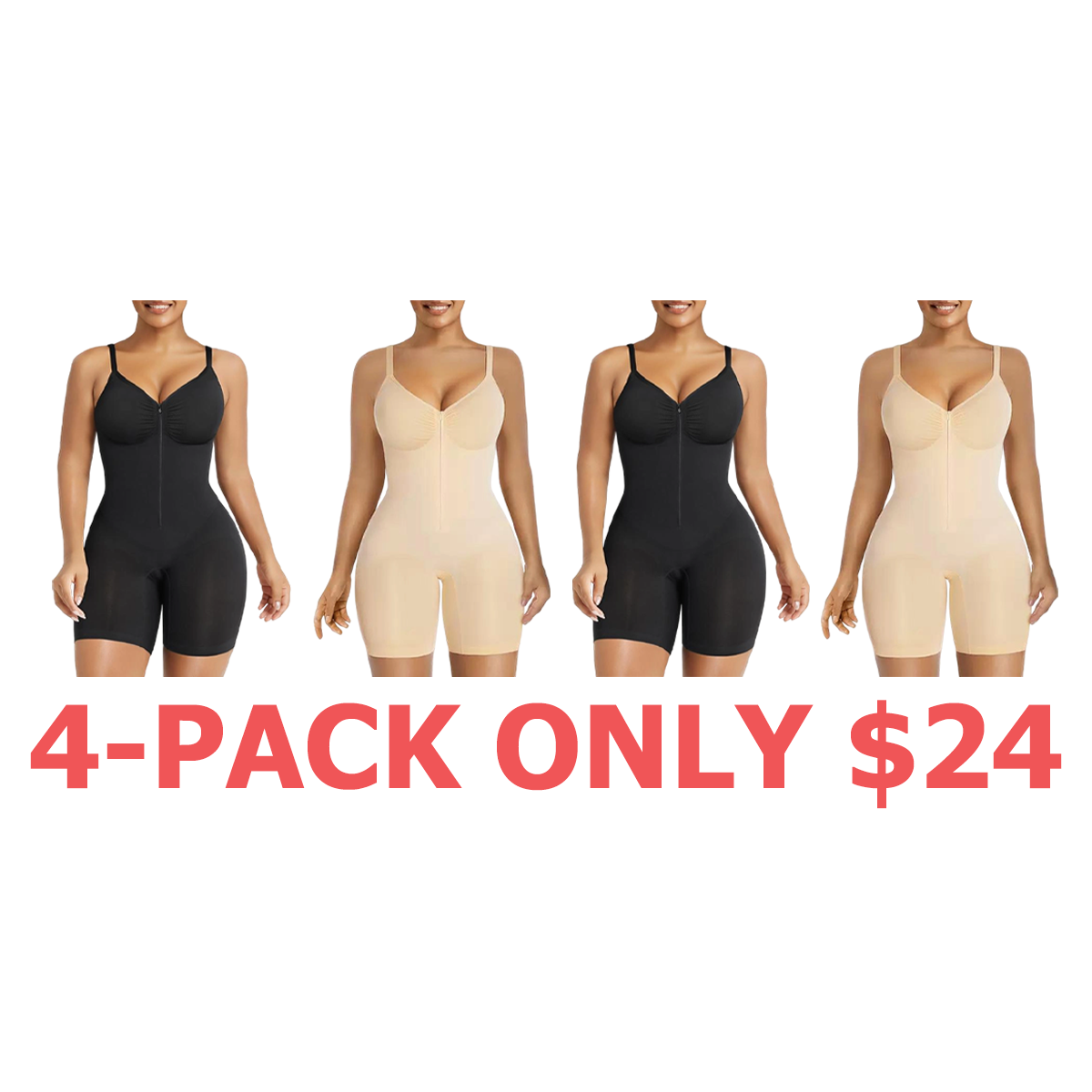 Shapewear for Women Tummy Control Bodysuits Zip-Up Comfort Ultra Stretch Fabric Customizable Fit Breathable Mesh Design Comfortable Fit
