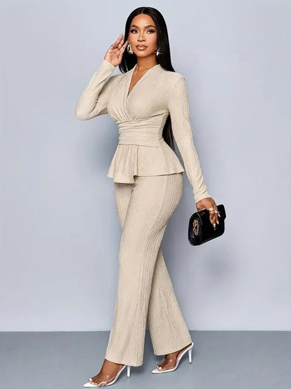 Women's Asymmetrical Hem Two-Piece Outfits