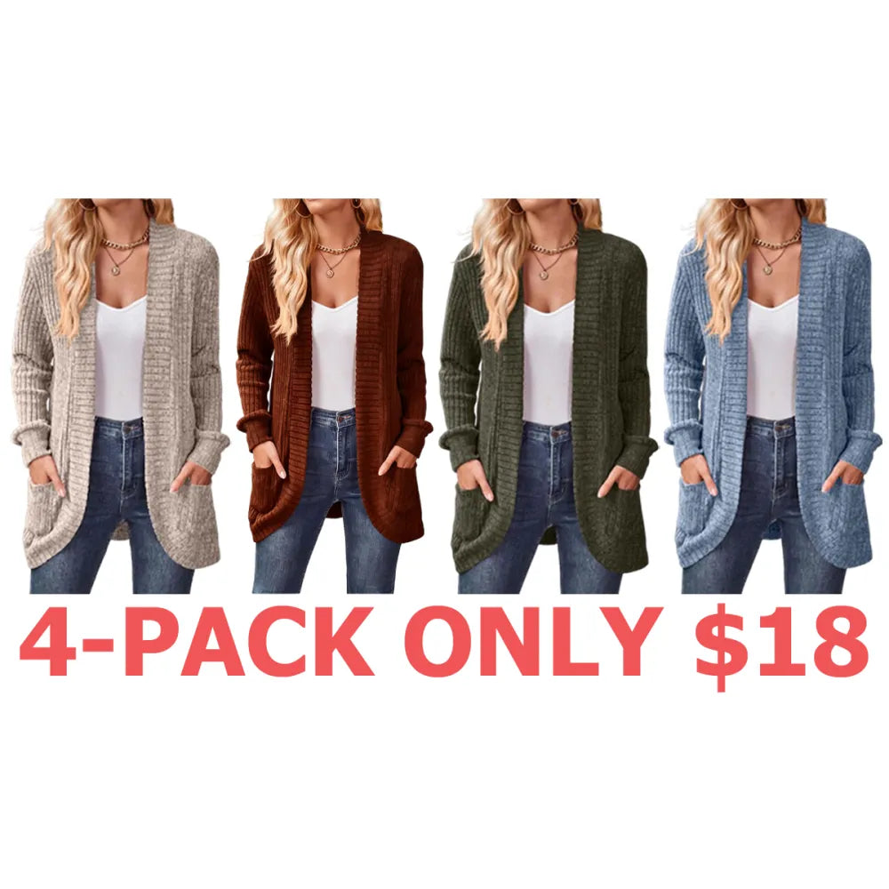 Women 2024 Fall Open Front Long Sleeve Loose Lightweight Knit Sweater