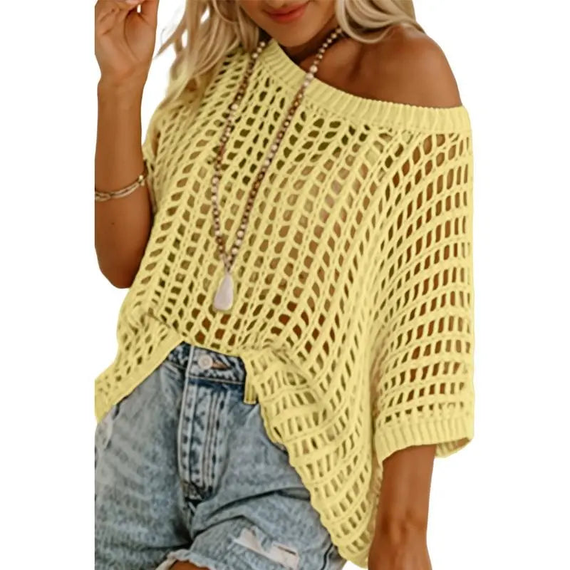 Women'S Summer Round Neck Short Sleeve Sweater