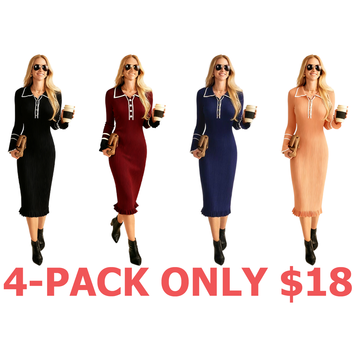 Women's Ribbed Knit Dress