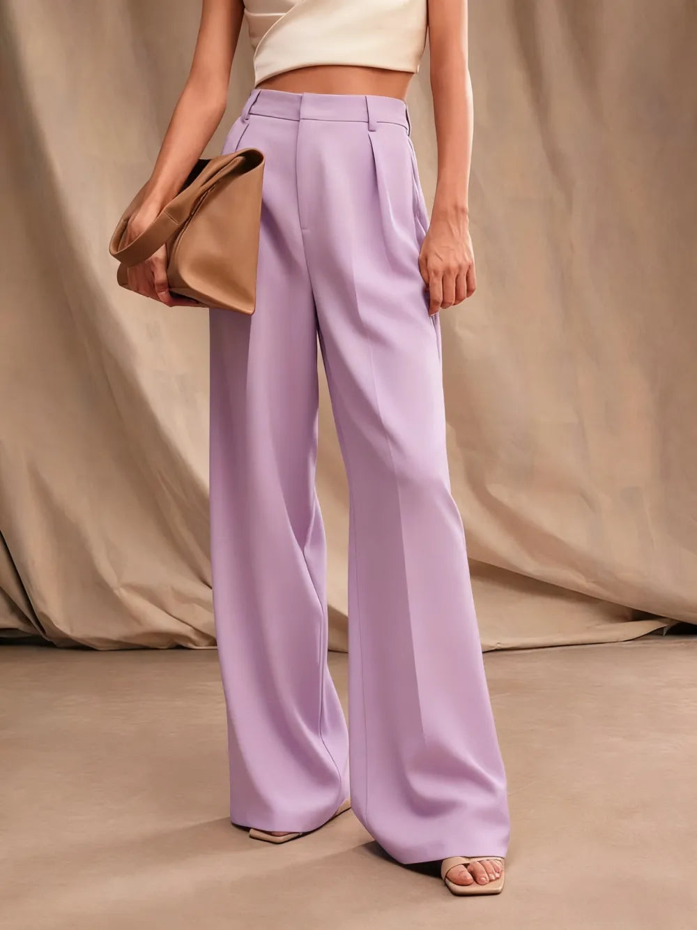 Women's Solid Color Wide Leg Pants