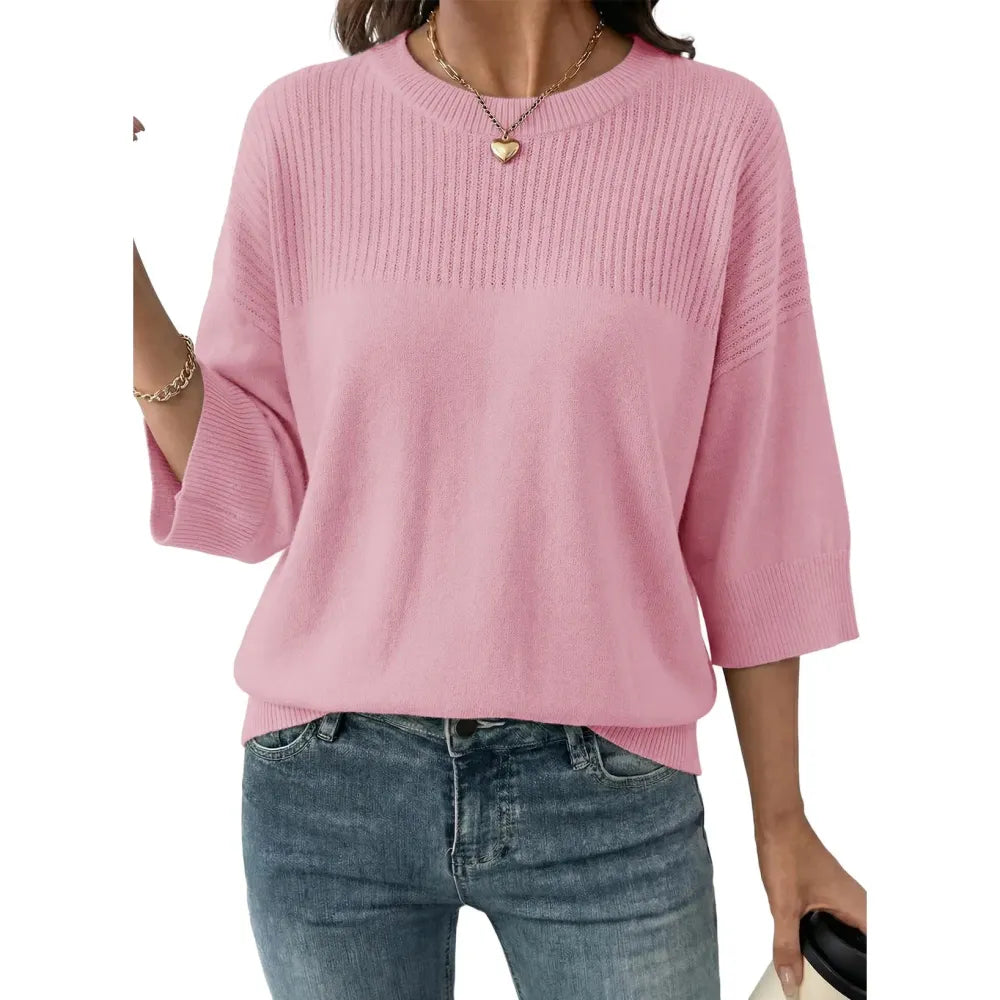 Women‘s Half Sleeve Casual Oversized Trendy Sweaters