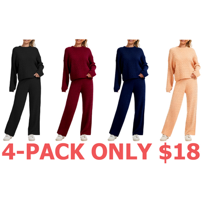 Women's Cable Knit Sweater Lounge Set