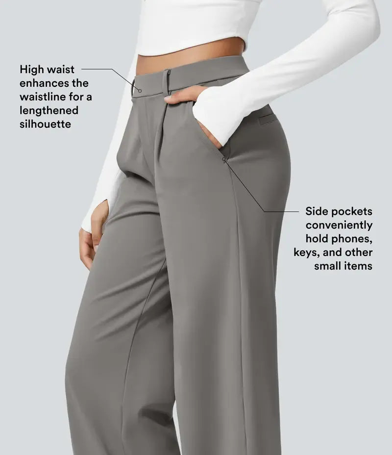 Flex DayStretch High Waisted Pocket Straight Leg Work Pants