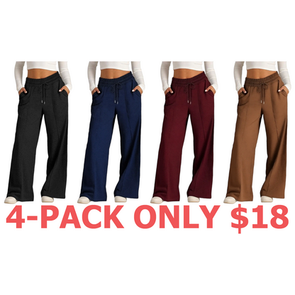 Women's Wide Leg Sweatpants Casual Loose Solid Color Pants