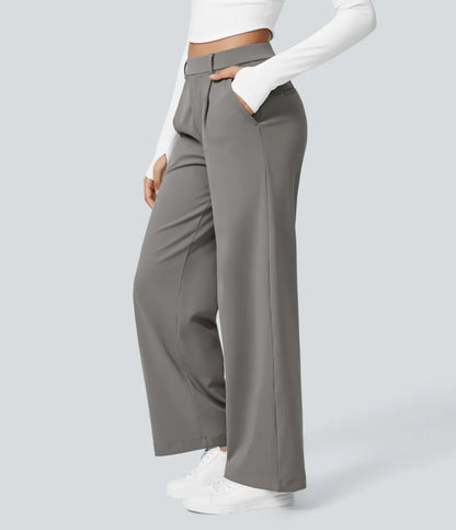 ⏰Big Spring Sale!High Waisted Side Pocket Straight Leg Work Pants
