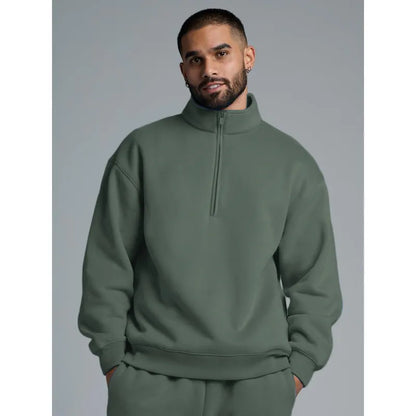 Basic quarter-zip turtleneck sweater set