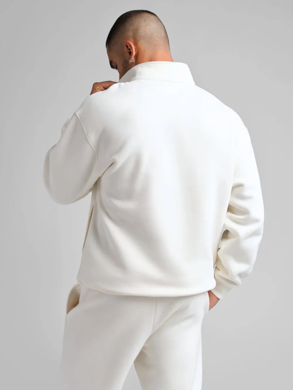 Basic quarter-zip turtleneck sweater set