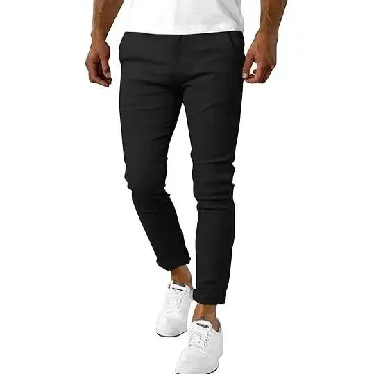 Men's Casual Slim Fit Pants Skinny Stretch Dress Slacks