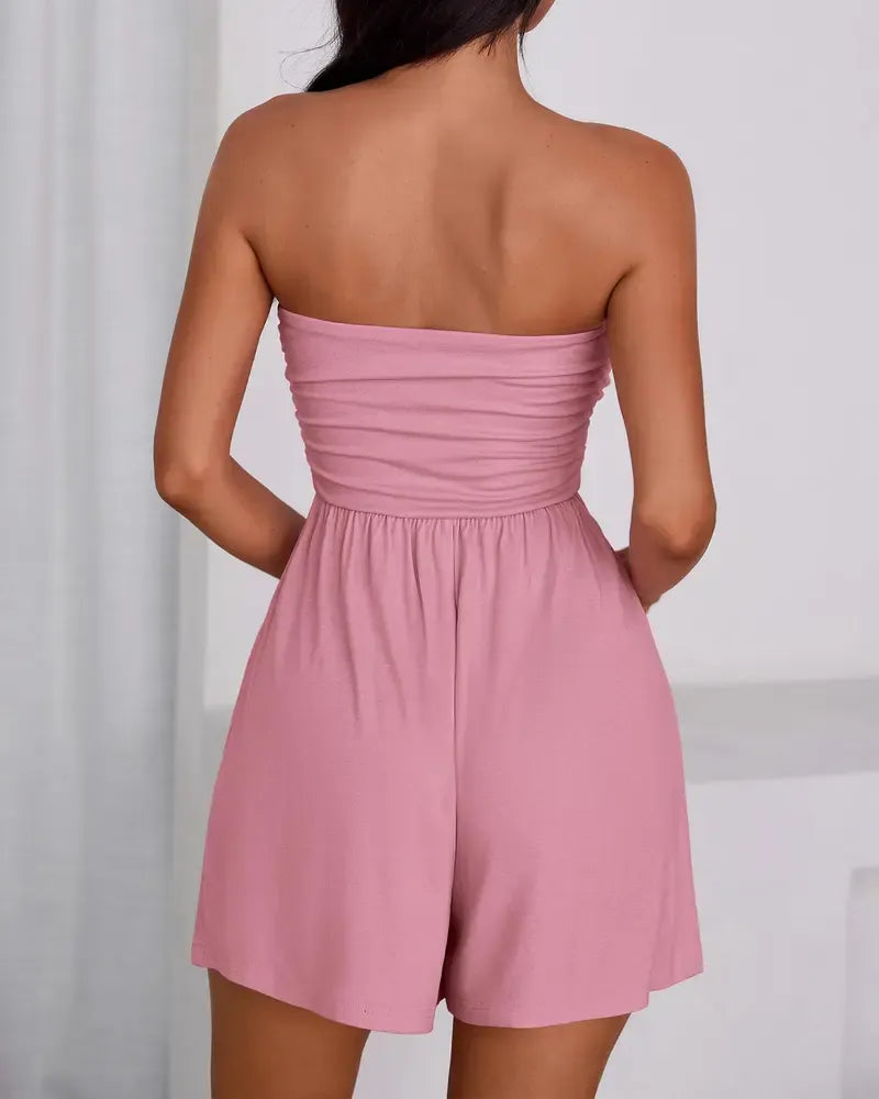 Strapless Tube Beach Vacation Romper
