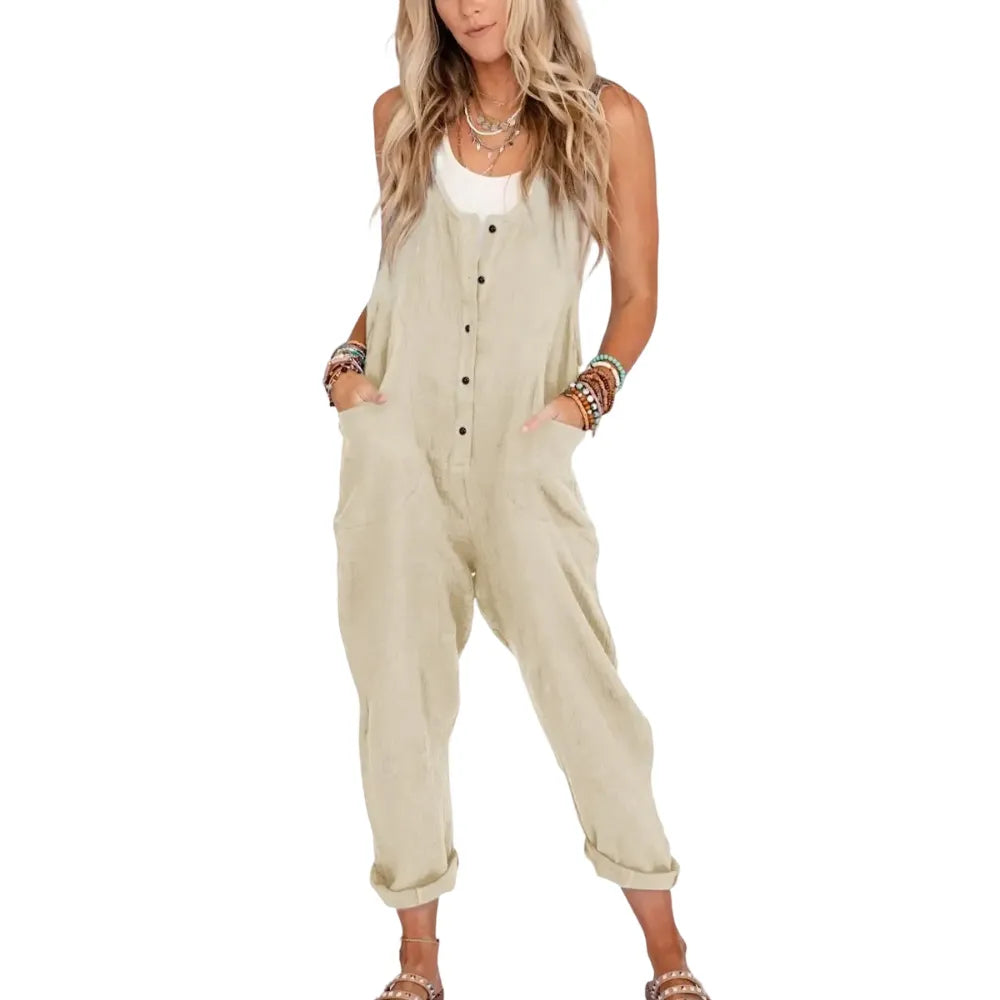 Women's Overalls Linen Cotton Jumpsuits