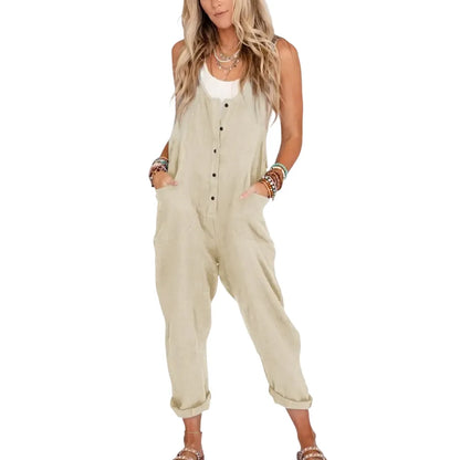 Women's Overalls Linen Cotton Jumpsuits