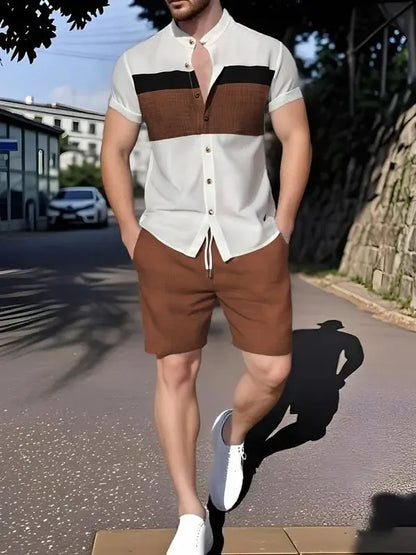 Daily Wear two-Piece Set Men's Casual Top & Track Shorts