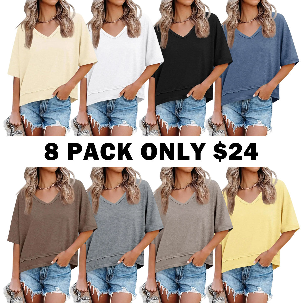 Womens Summer V Neck T Shirts