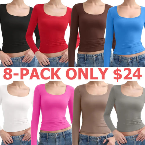 Womens Scoop Neck Long Sleeve Top