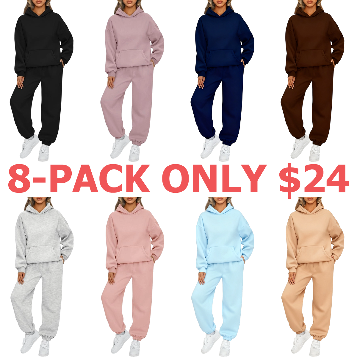 Womens 2 Piece Outfits Lounge Hoodie Sweatsuit