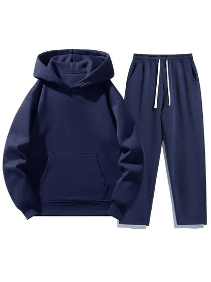 Men’s Casual Hoodie & Jogger Set – Two-Piece Daily Outfit