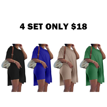 Plus Size 2 Piece Outfits Short