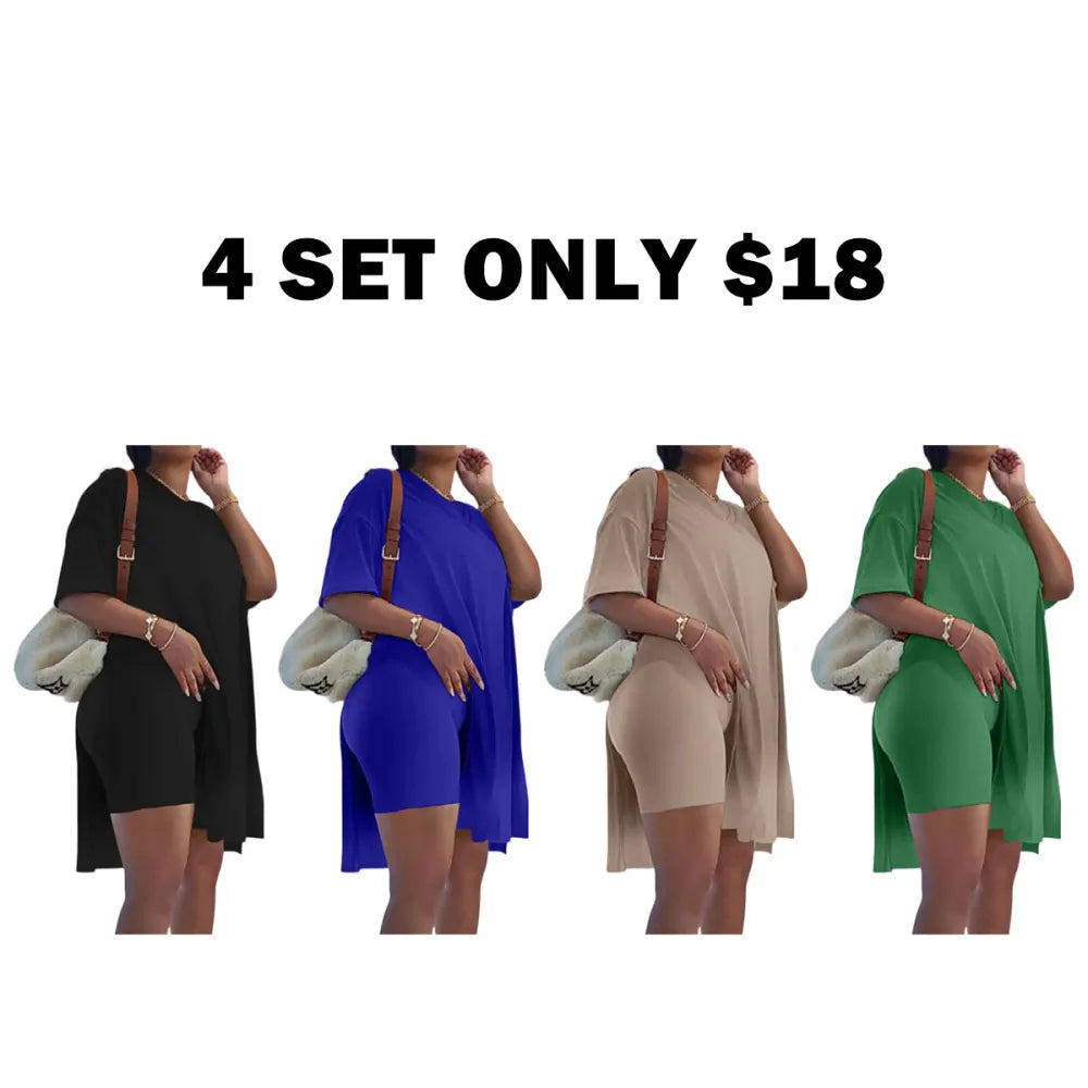 Plus Size 2 Piece Outfits Short
