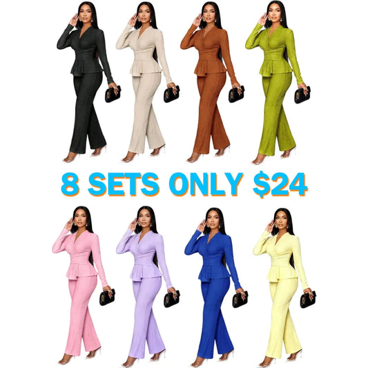 Women's Asymmetrical Hem Two-Piece Outfits