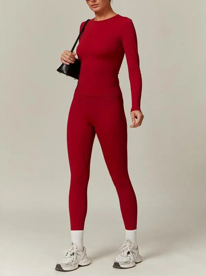 Skinny Tee & High Waist Leggings Tracksuit Set
