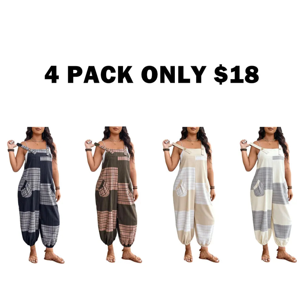 Plus Size Jumpsuit, Casual Comfy Sleeveless Jumpsuit