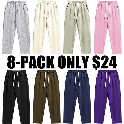 Men's Regular Fit Solid Drawstring Waist Sweatpants