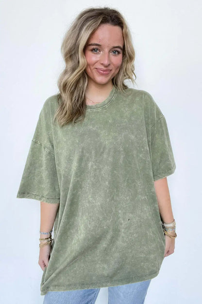 Weekend Awaits Mineral Wash Oversized Top - BACK IN STOCK