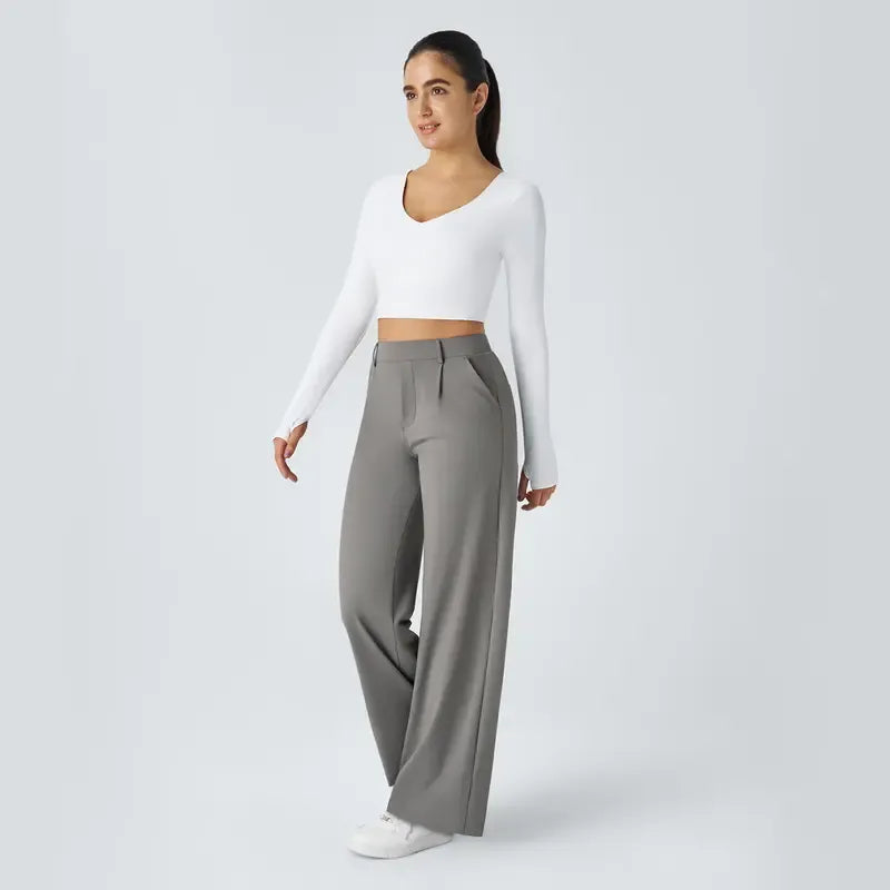 Flex DayStretch High Waisted Pocket Straight Leg Work Pants