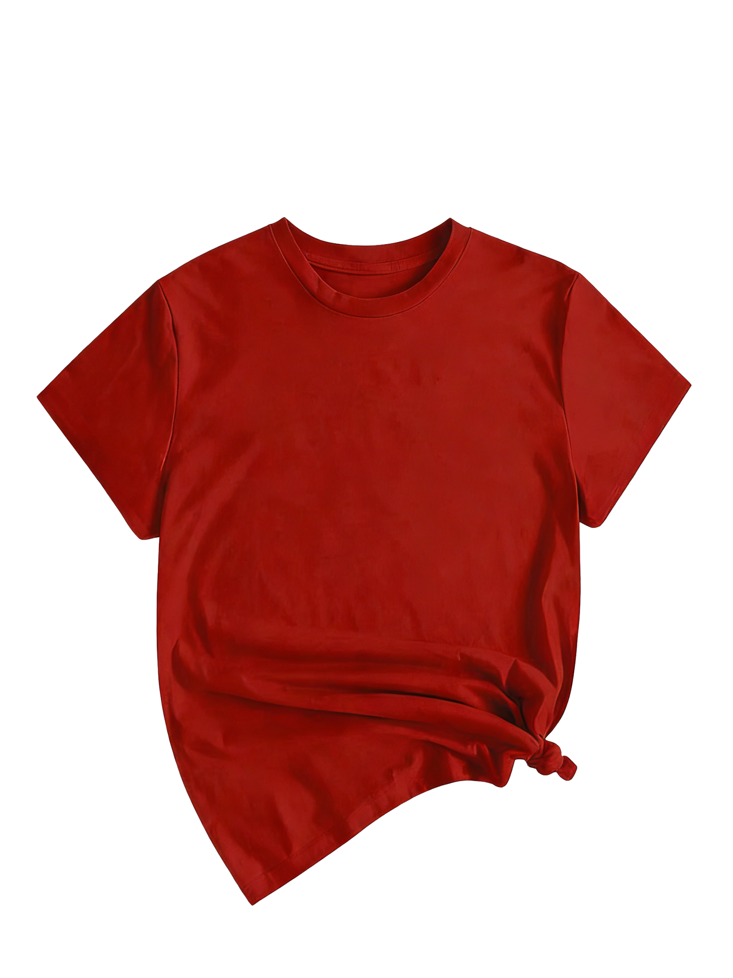 Women's Solid Round Neck Tee, Casual Short Sleeve Crew Neck T-Shirt for Summer