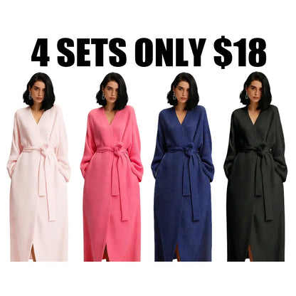 Women's double-sided plush bathrobe