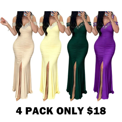 Wrapped slit dress