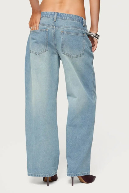 ⚡Last day only $29.9🔥 Raelynn Washed Low Rise Baggy Jeans