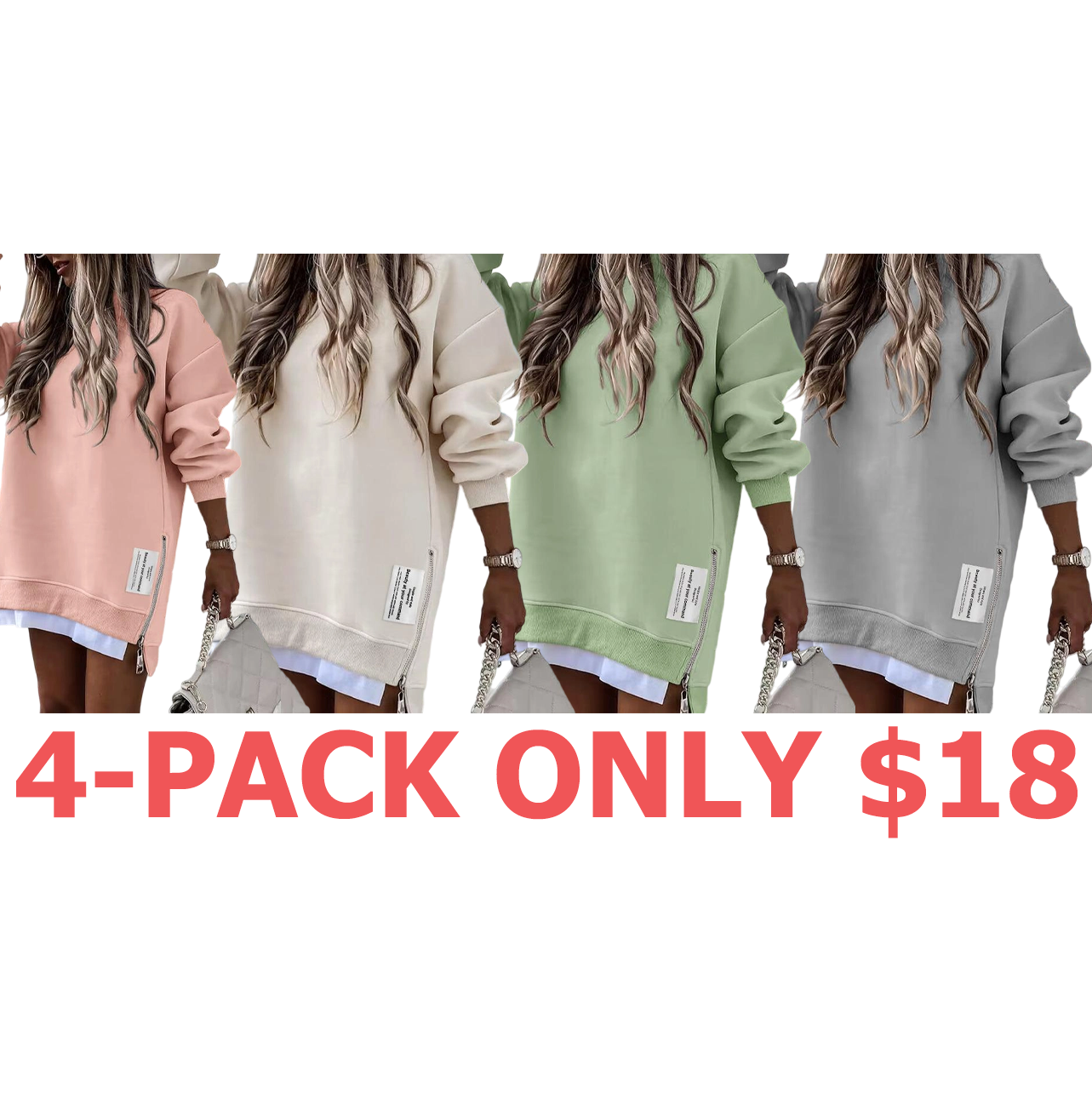 2025 Women's 8-Piece Long-Sleeve Pullover Sweatshirt Set