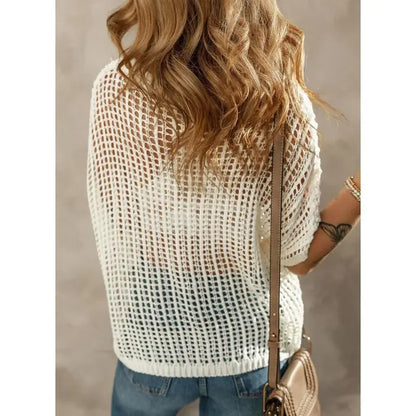 Women'S Summer Round Neck Short Sleeve Sweater
