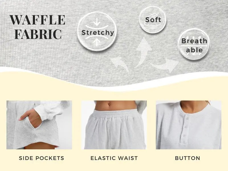 Women's Oversized Waffle Knit Lounge Set