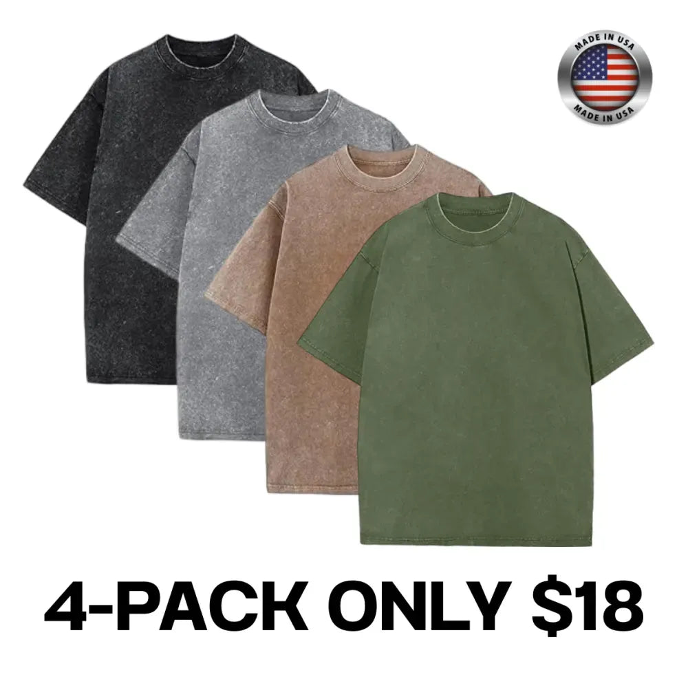 Men's  Acid Wash Cotton T-Shirts