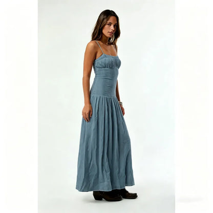Your Favorite Women's Ava Linen Bustier Maxi Dress
