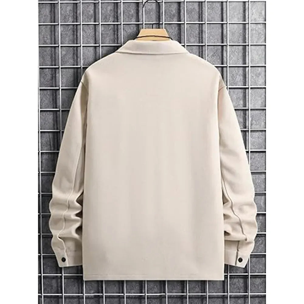 Men's casual warm button-down pocket jacket