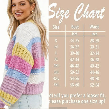 Women's loose-fitting oversized crew neck sweater