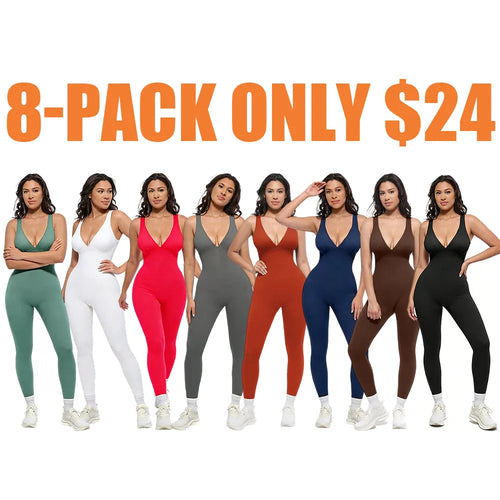 Deep V Shapewear With Chest Support Breathable High-Waisted Tummy Control Jumpsuit