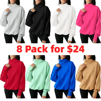 Women's Oversized Turtleneck Sweatshirt
