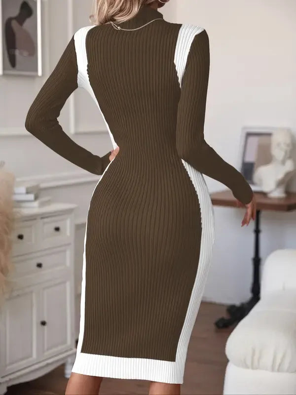 Elegant Long Sleeve Knit Dress for Women